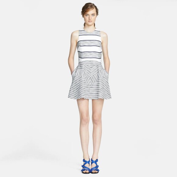3.1 Phillip Lim Chevron Detail Full Skirt Dress ASO Quinn Fabray - Picture 6 of 15